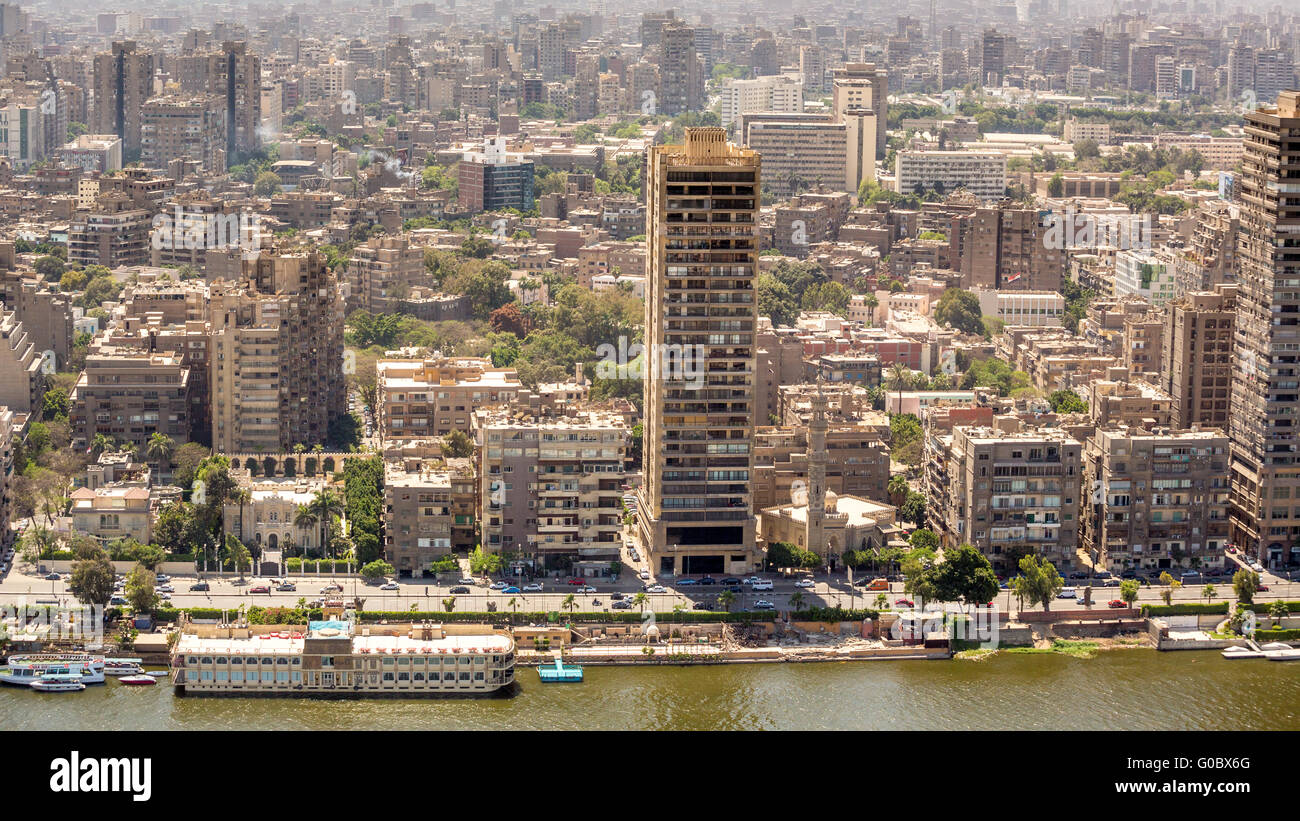 Gli edifici prominenti del centro cittadino del Cairo Foto Stock
