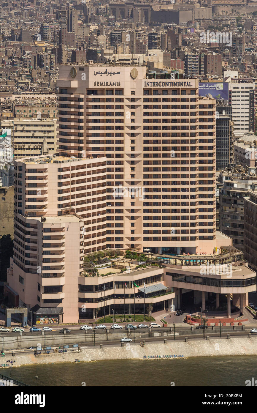 Gli edifici prominenti del centro cittadino del Cairo Foto Stock