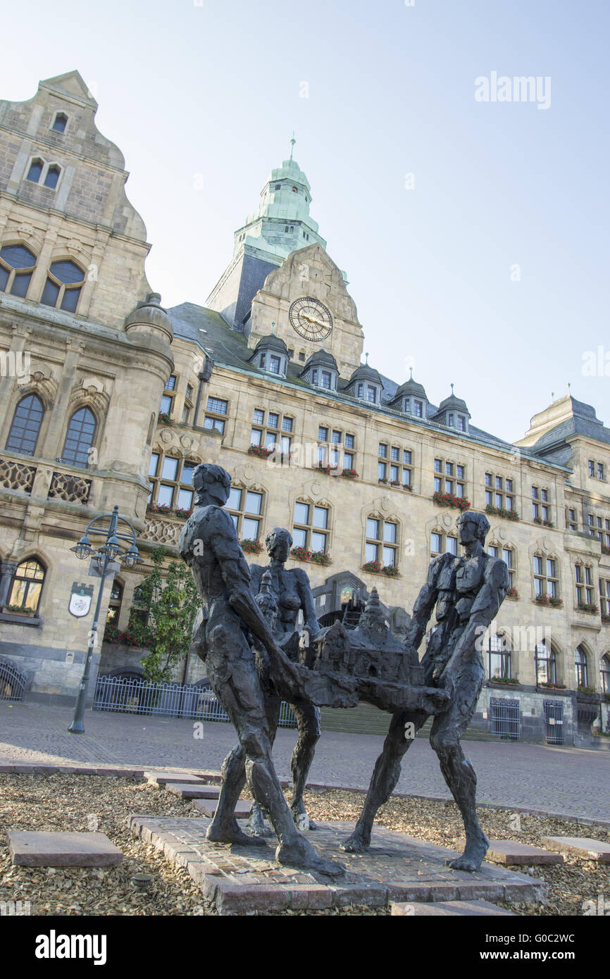 La scultura presso il municipio di Recklinghausen, germe Foto Stock
