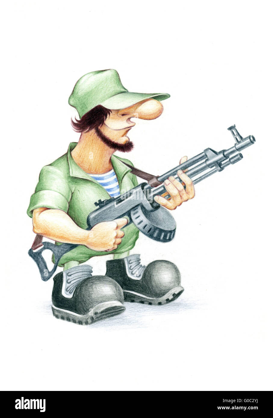 Soldato con pistola per automatizzare Foto Stock