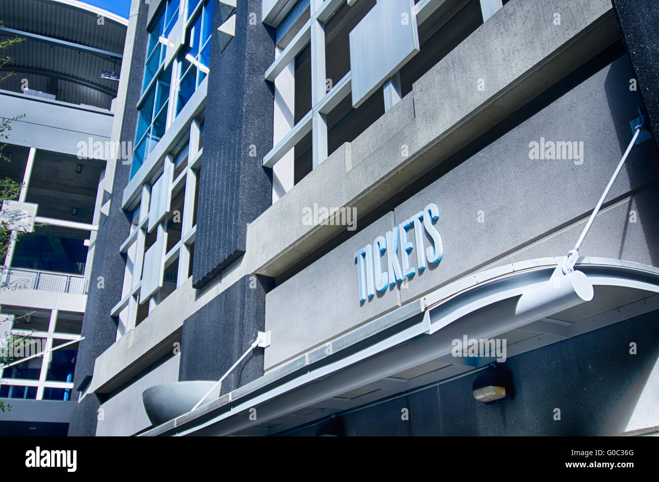 Ticket Booth vendite a Stadium Foto Stock