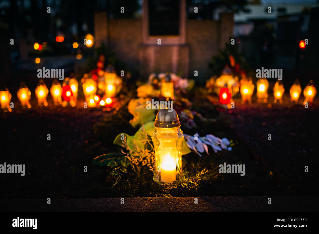 Tutti i Santi - giorno del ricordo, cimitero Foto Stock
