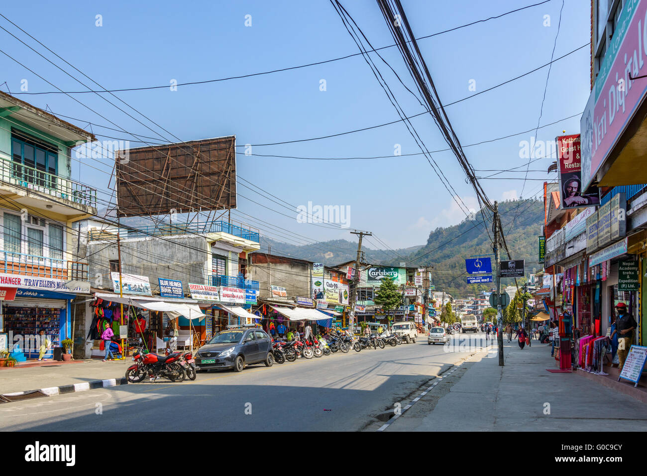 Lakeside a Pokhara, Nepal Foto Stock