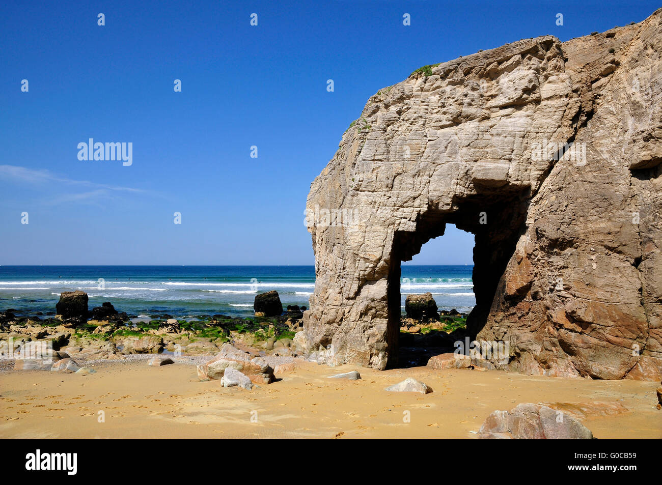 Arche in scogliera a Quiberon in Francia Foto Stock