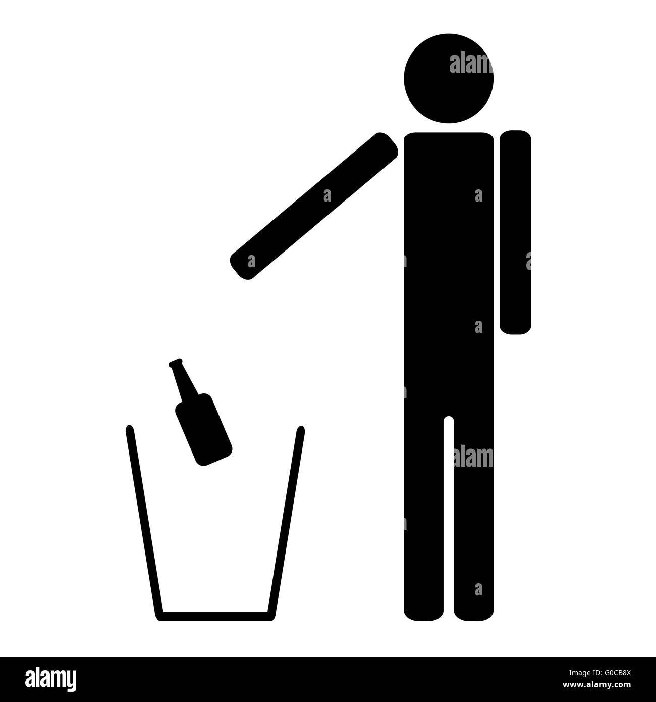 L'uomo getta una bottiglia di birra alcol Foto Stock