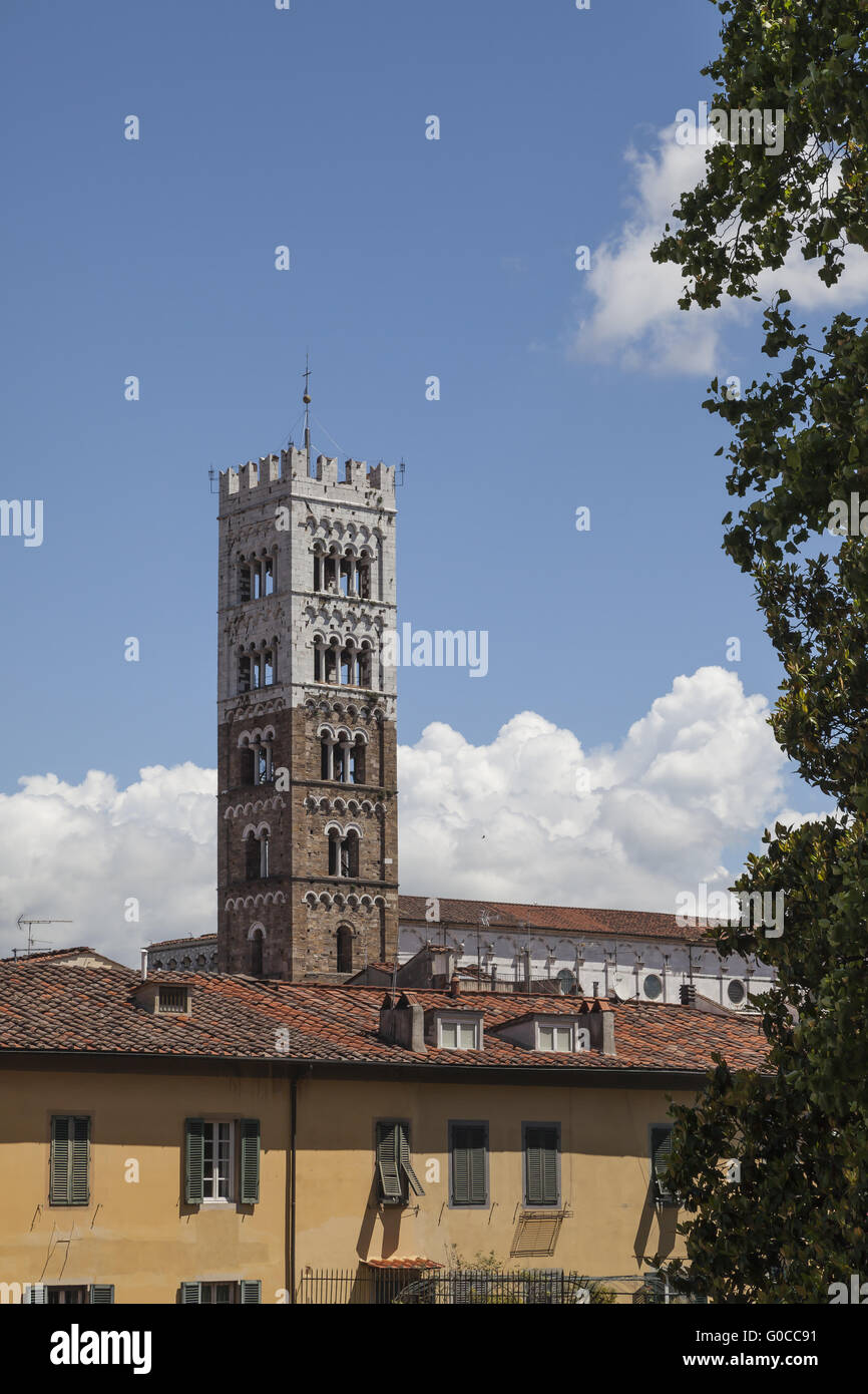 La Cattedrale di San Martino a Lucca, Toscana, Italia Foto Stock