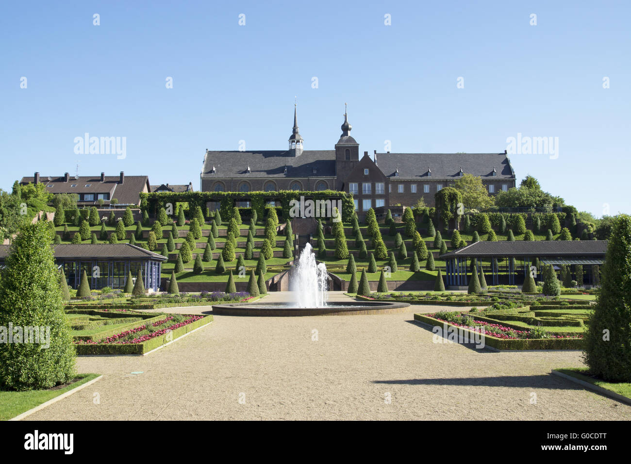 Giardino barocco Abbey Kamp, Kamp-Lintfort, Germania Foto Stock