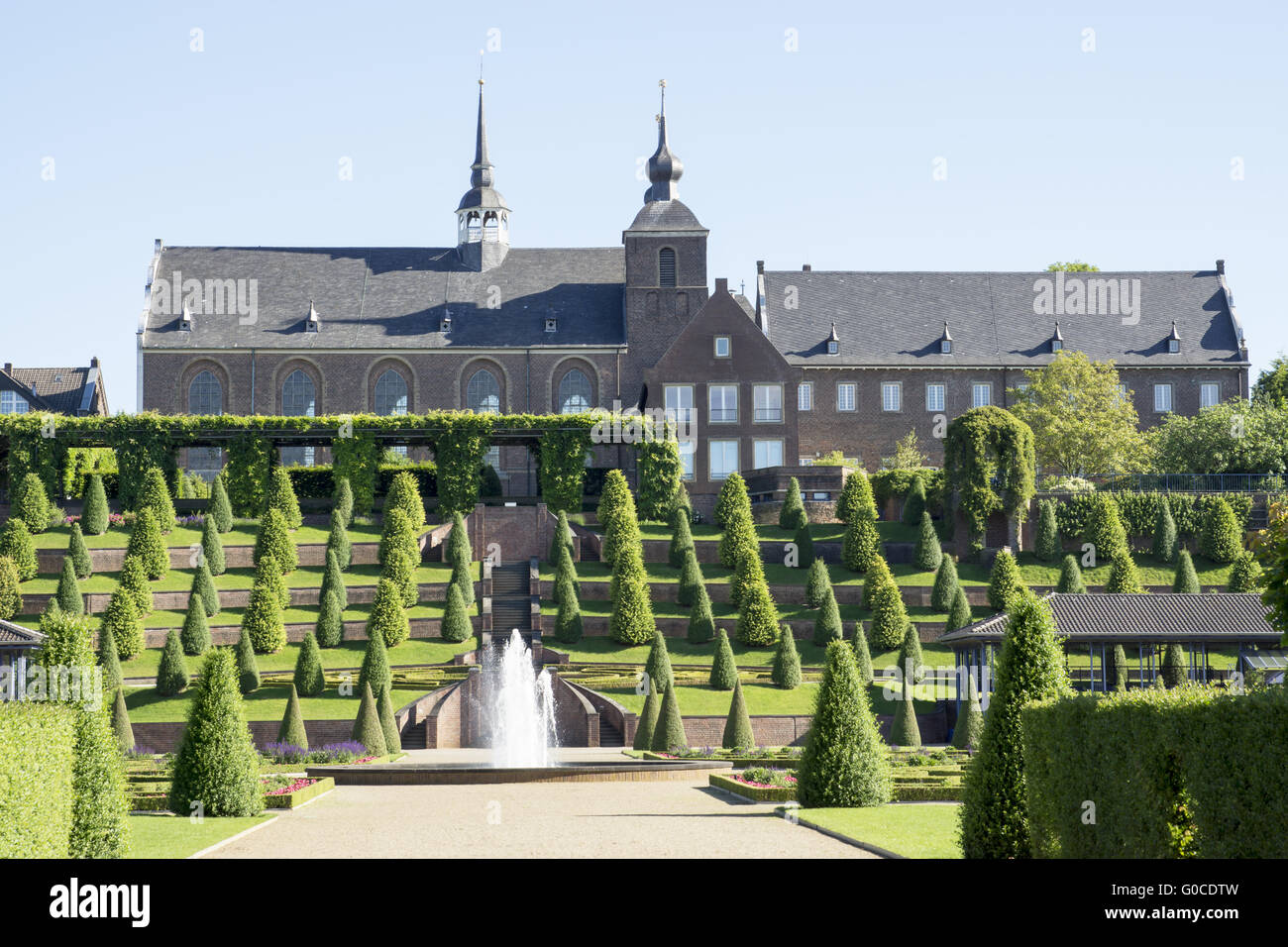 Giardino barocco Abbey Kamp, Kamp-Lintfort, Germania Foto Stock