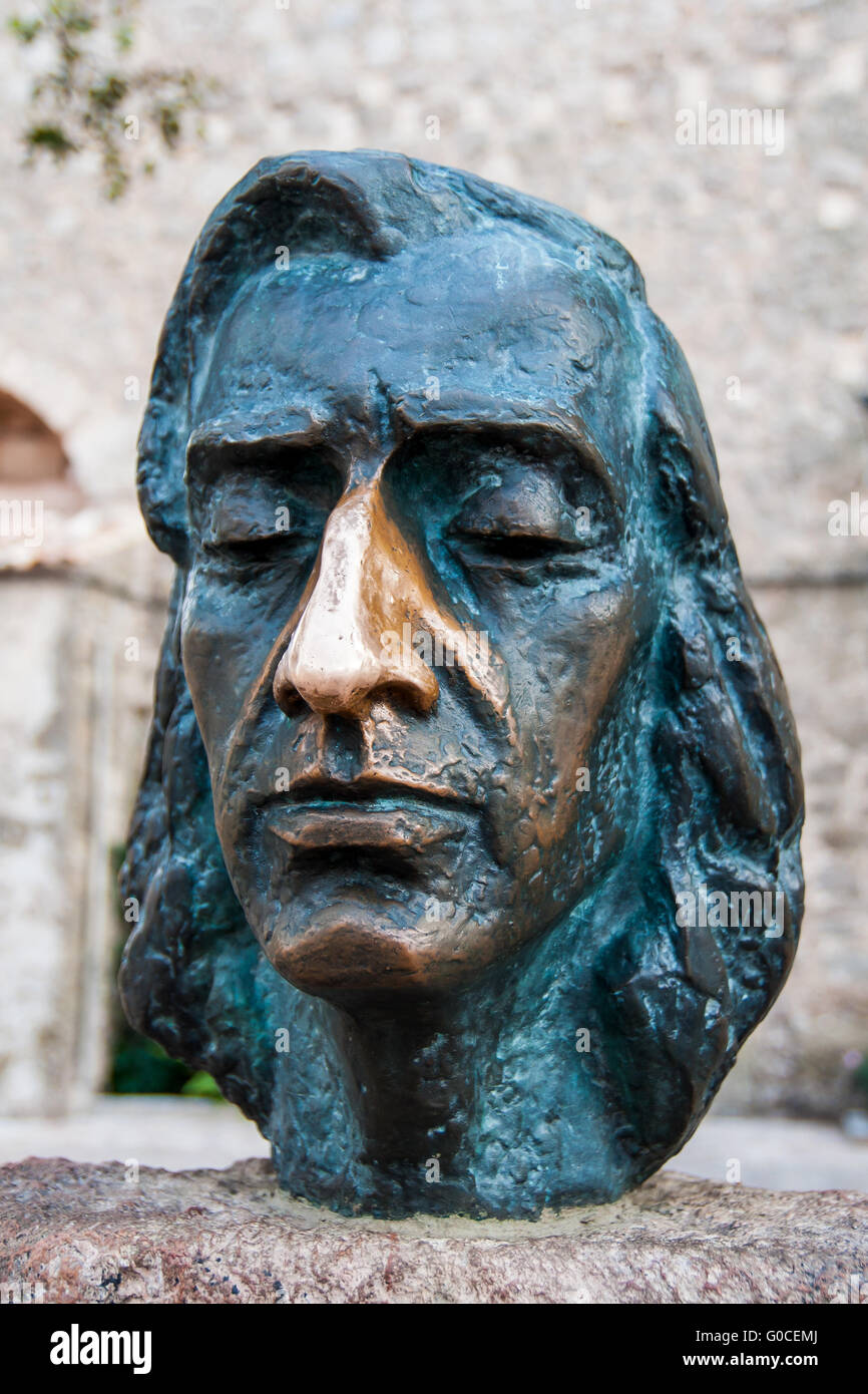 Close up di un busto del compositore Frederic Chopin Foto Stock