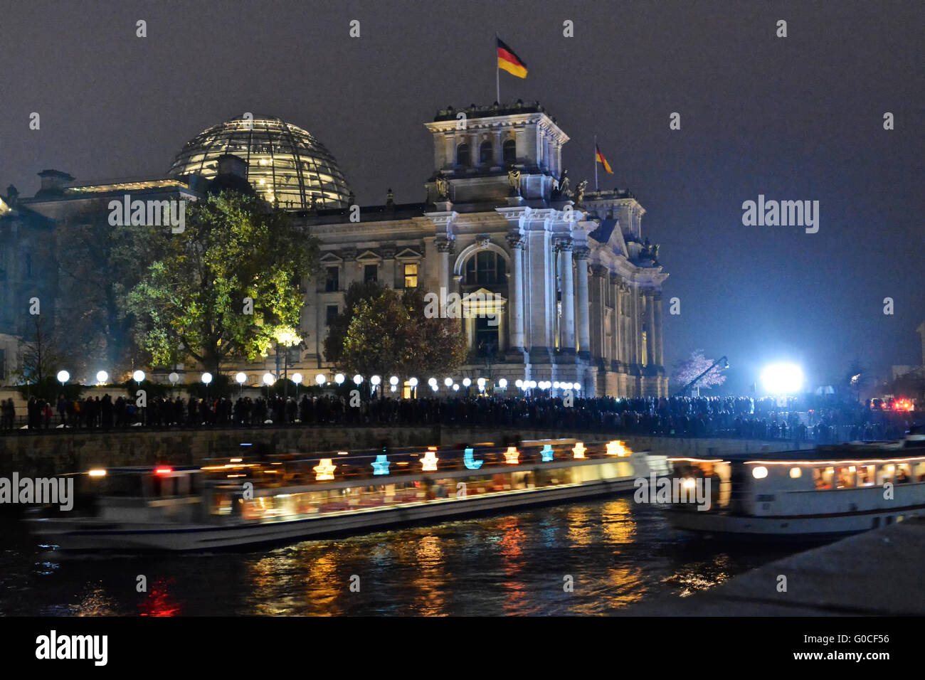 Xxv anniversario della caduta del muro di Berlino Foto Stock