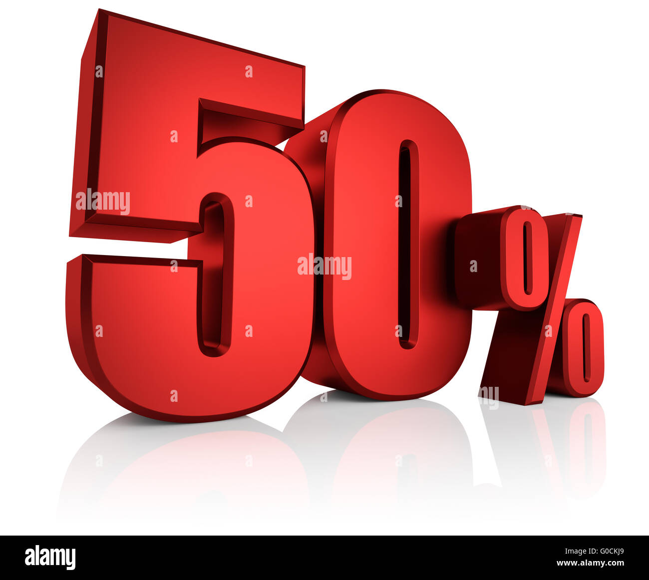 Rosso 50 per cento Foto Stock