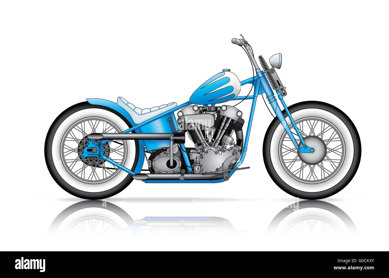 Blue custom bobber Foto Stock