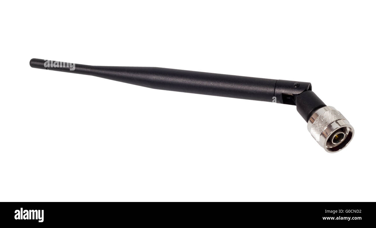 Standard rimovibile antenna gsm isolato su un bianco Foto Stock