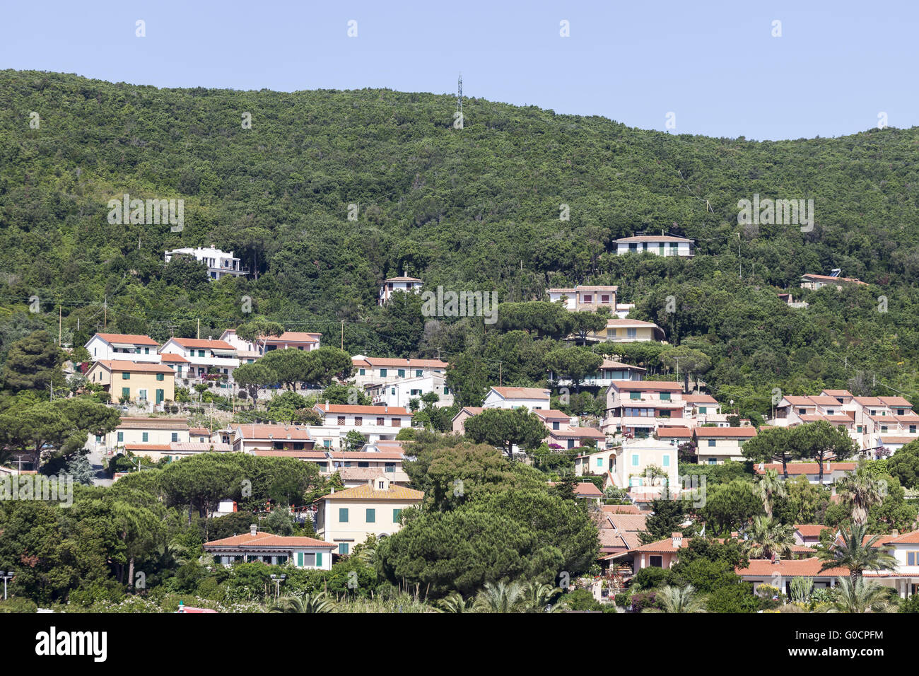 Presso la costa mediterranea vicino a cavo, Elba, Itlay Foto Stock