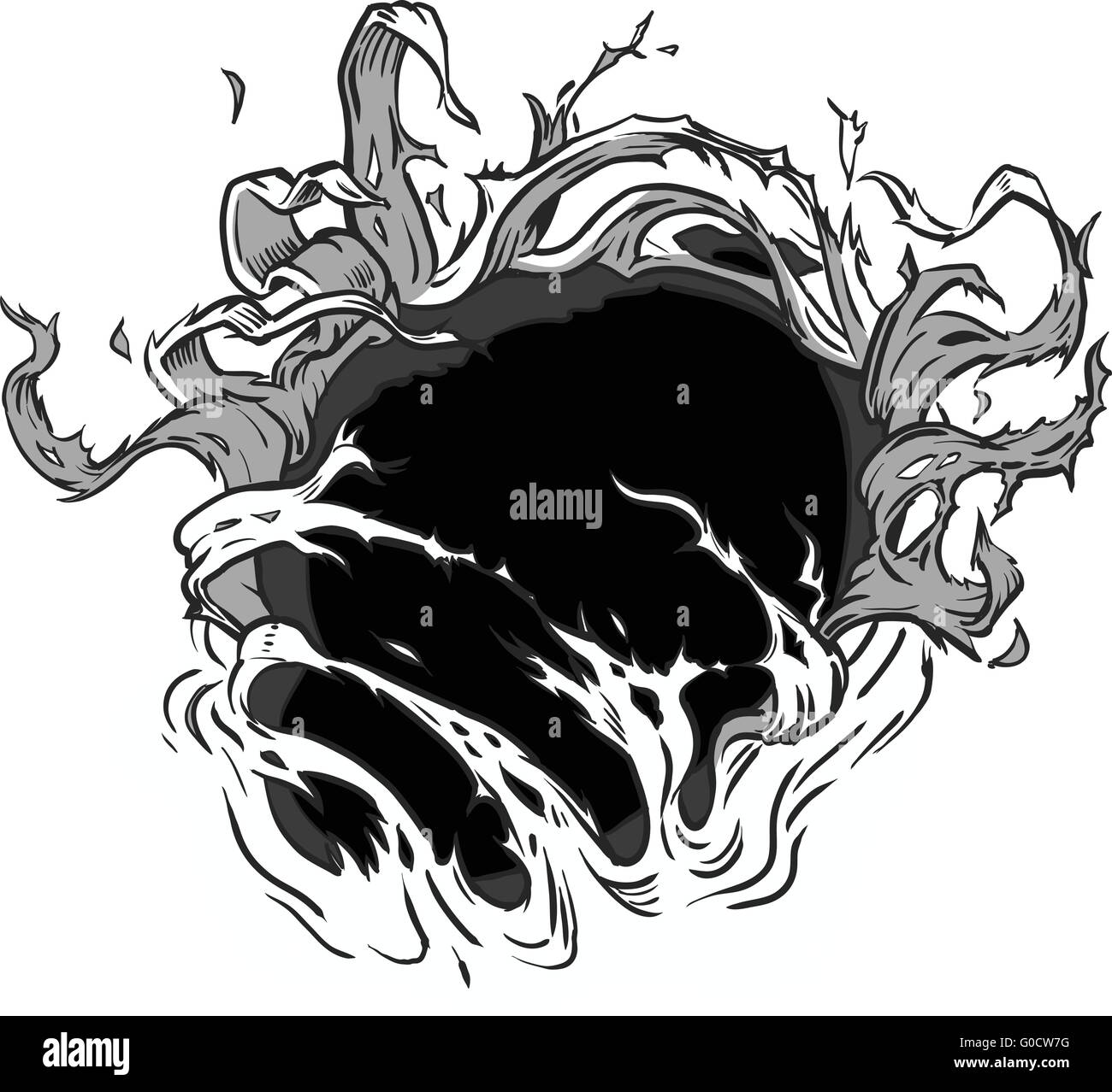 Questo vettore clip art è progettato per apparire come se qualcosa dietro lo sfondo è il ripping attraverso l'altro lato. Illustrazione Vettoriale