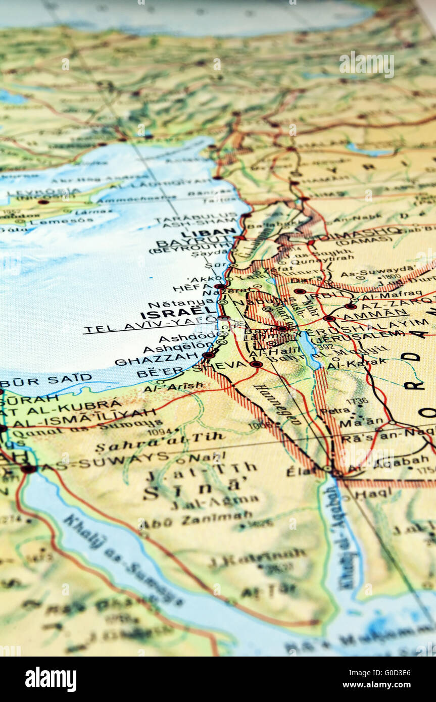 Medio Oriente mappa. Foto Stock