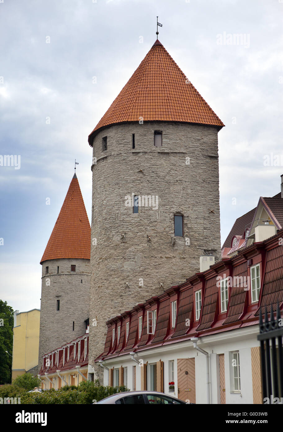 Torri medievali. Tallinn, Estonia Foto Stock