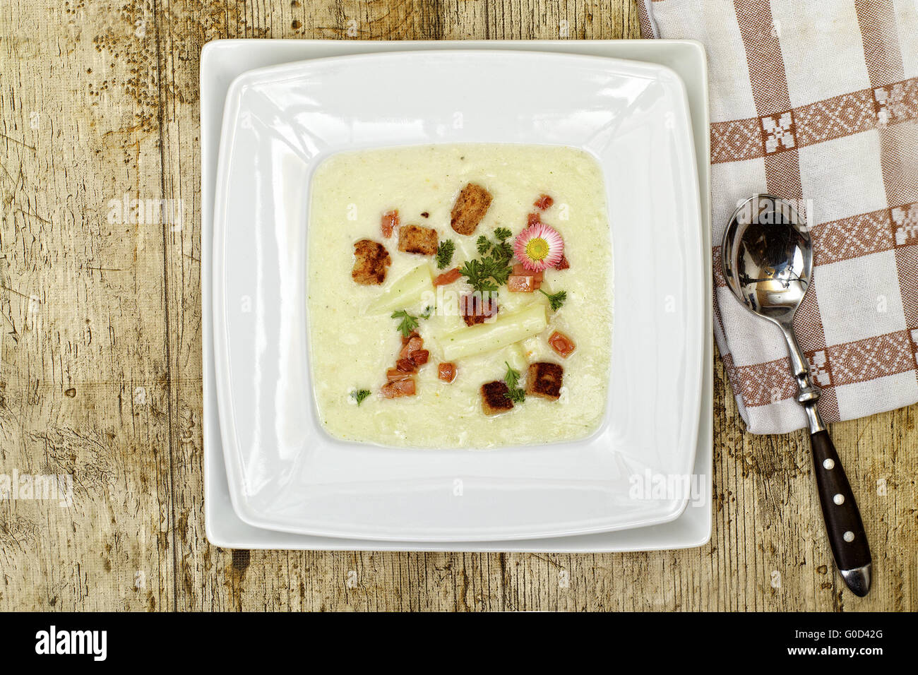 zuppa di asparagi Foto Stock