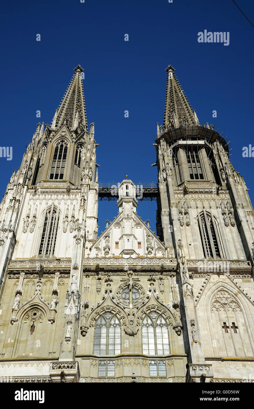 Cattedrale gotica in Regensburg Germania Foto Stock