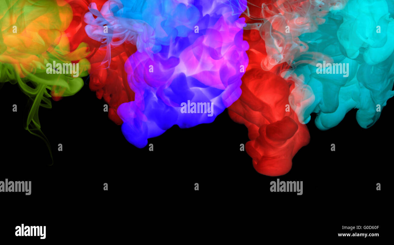 Colori acrilici in acqua. Abstract background. Foto Stock