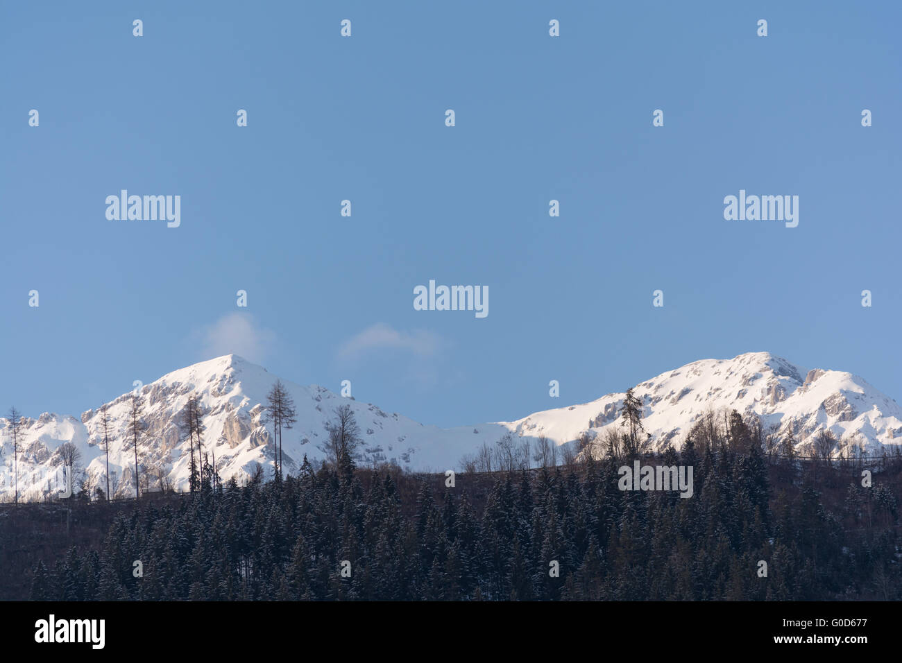 Montagna innevata del Dachstein mountain range Foto Stock