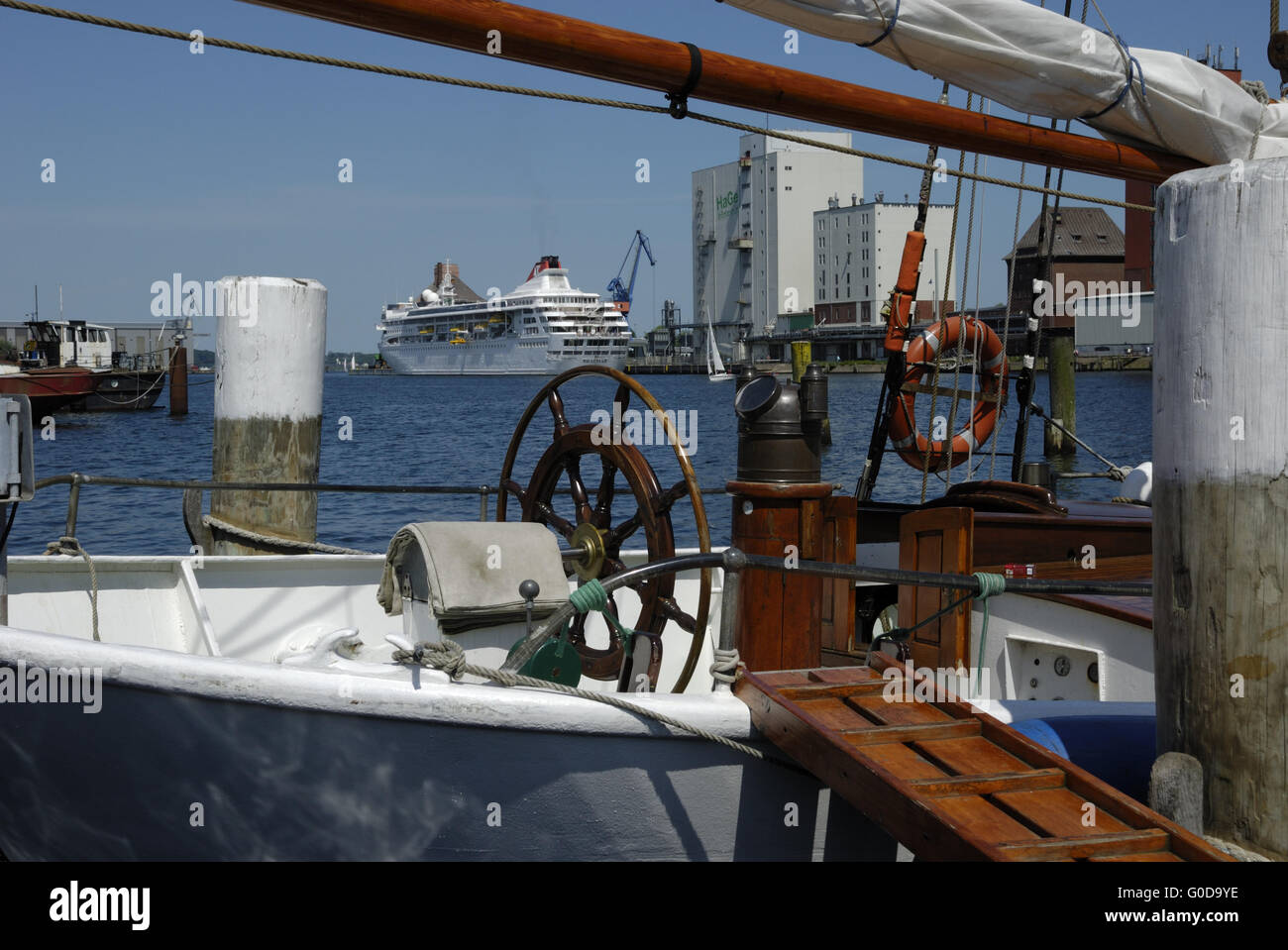 Le navi nel porto di Flensburg Foto Stock