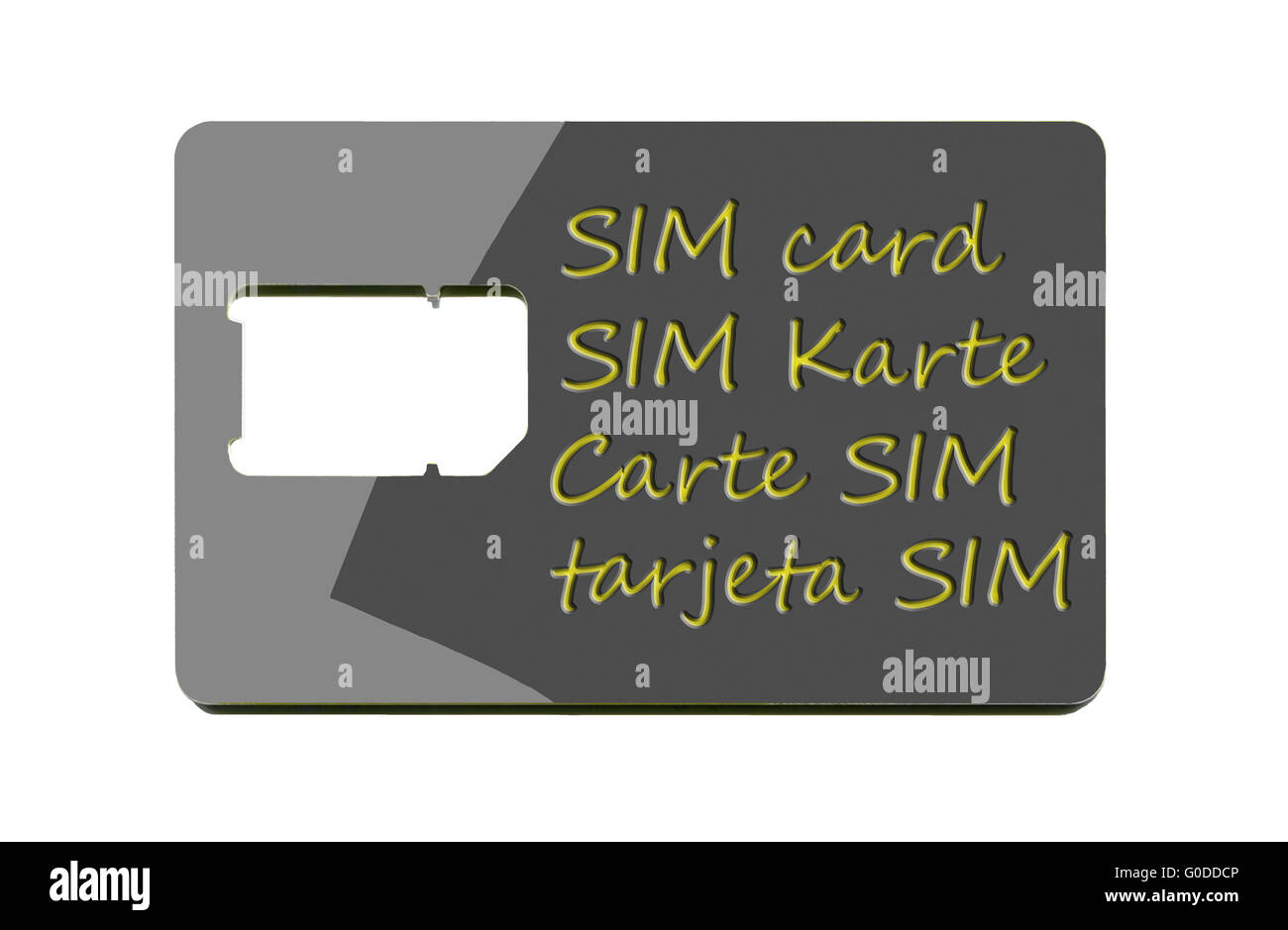 Scheda SIM gestore con rotte fuori del foro della scheda miniaturizzata Foto Stock