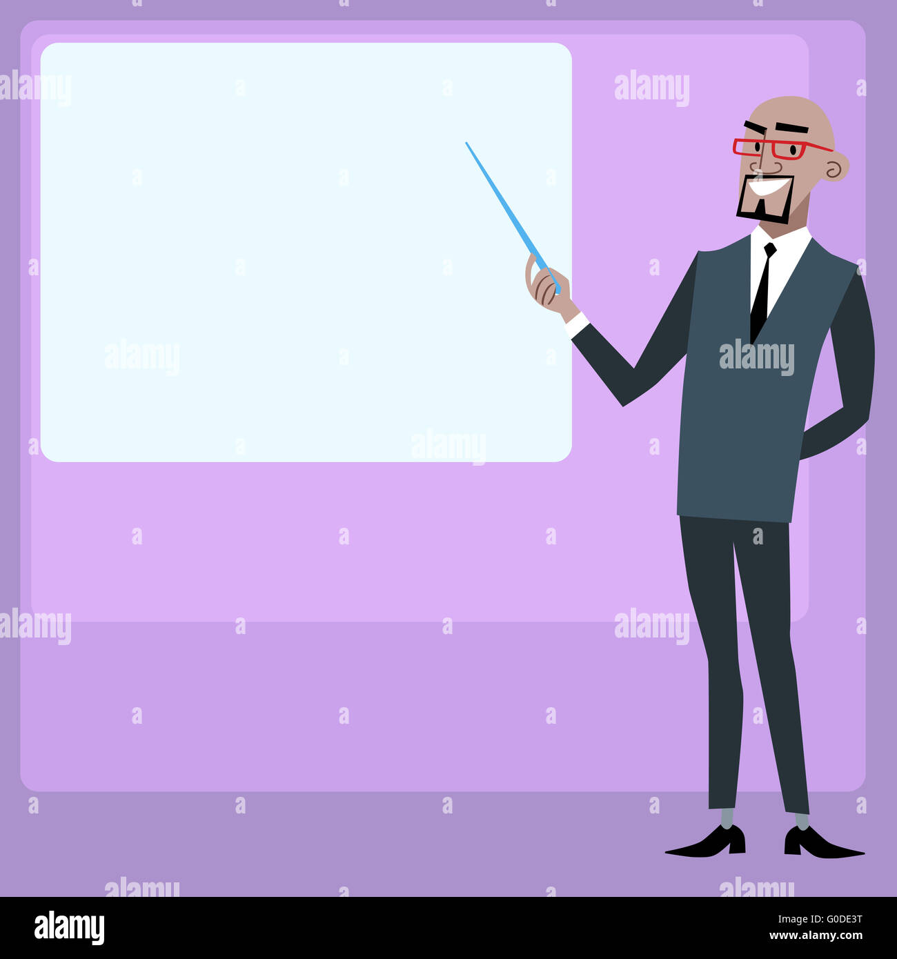 Imprenditore africano tenendo premuto lo schermo di presentazione Foto Stock