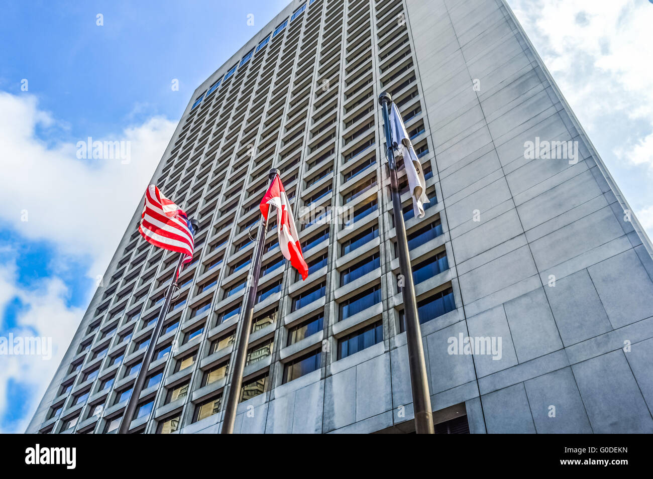 TORONTO, Canada-GIUGNO 25,2015: Hilton Hotel nel centro cittadino di Toronto è un marchio internazionale di hotel e resort in tutto il mondo. Foto Stock