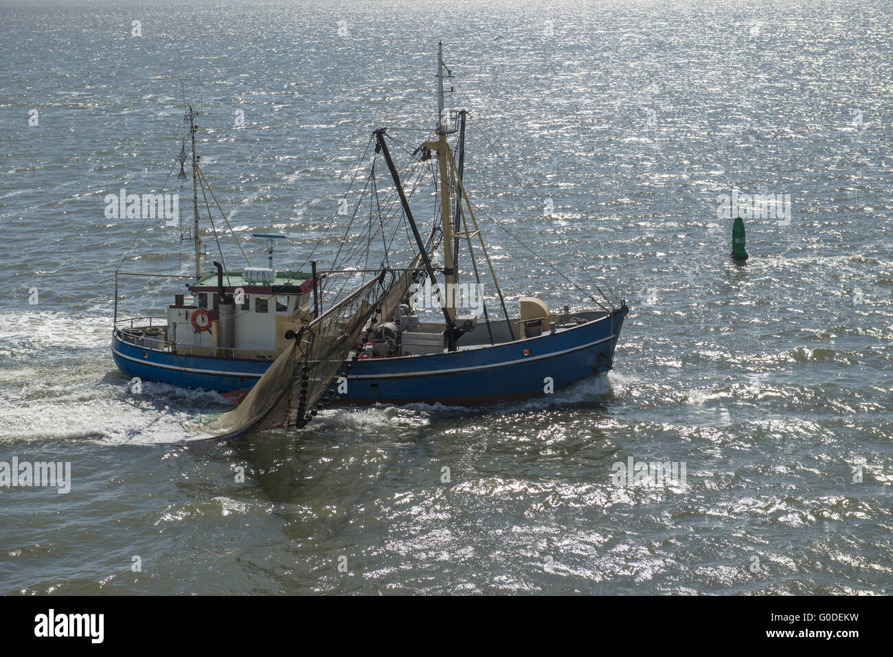 Olandese in barca da pesca Foto Stock