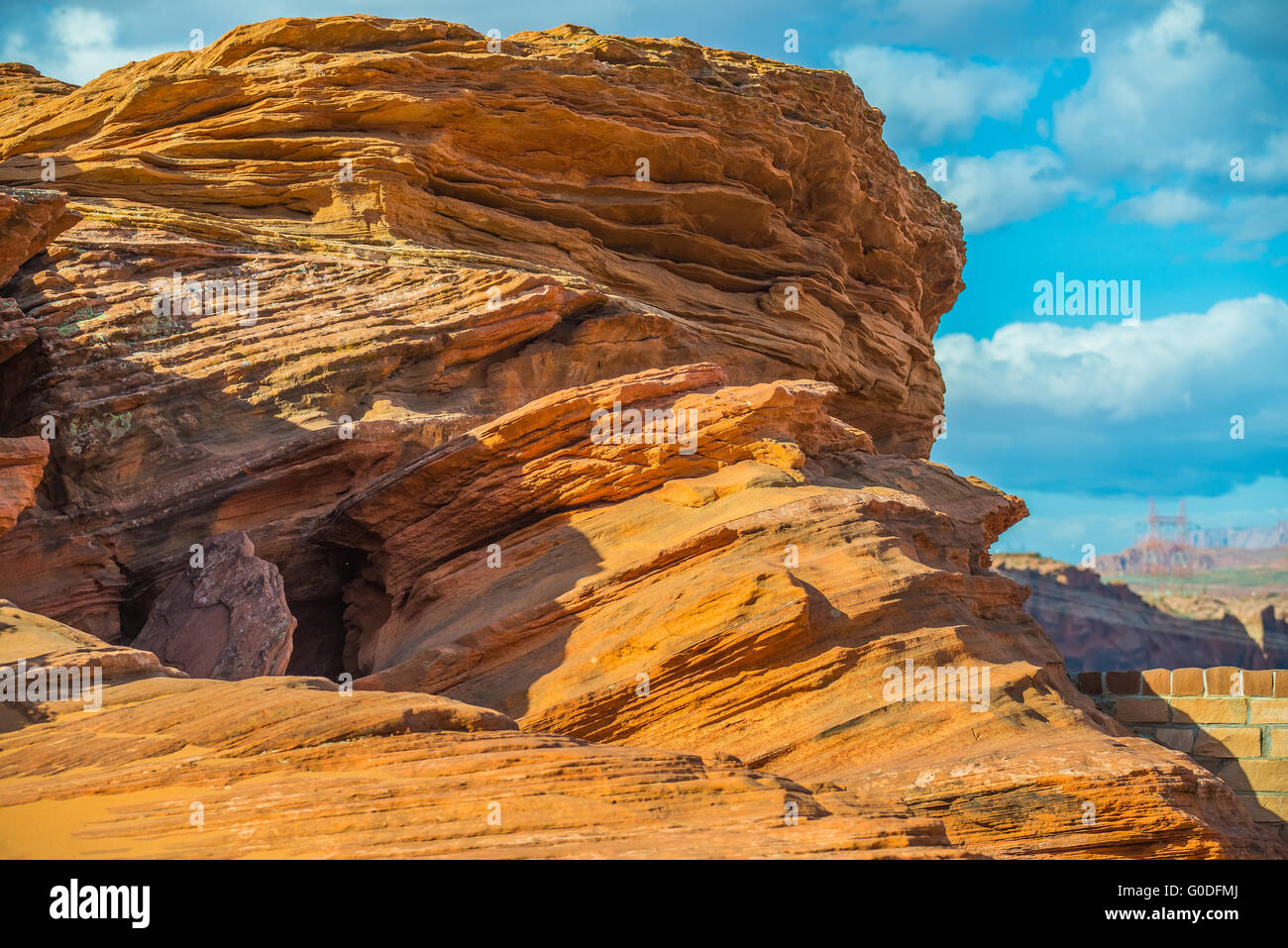 Onde geologico formazioni di roccia in Arizona Foto Stock