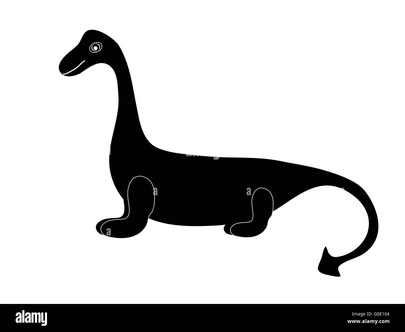 Silhouette nera dinosauro racconto del drago Foto Stock