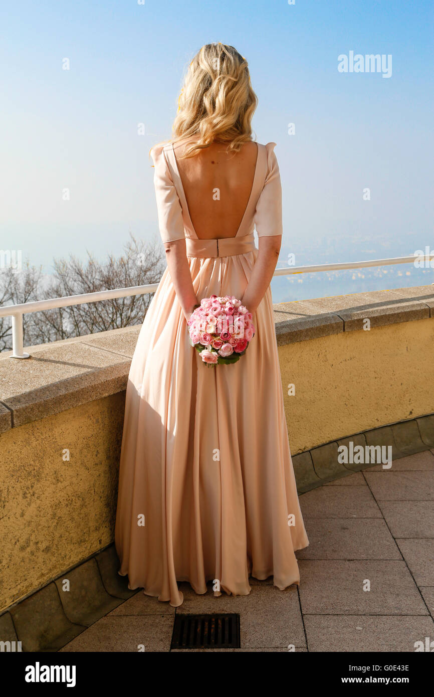 Retro di un nobile donna Foto Stock