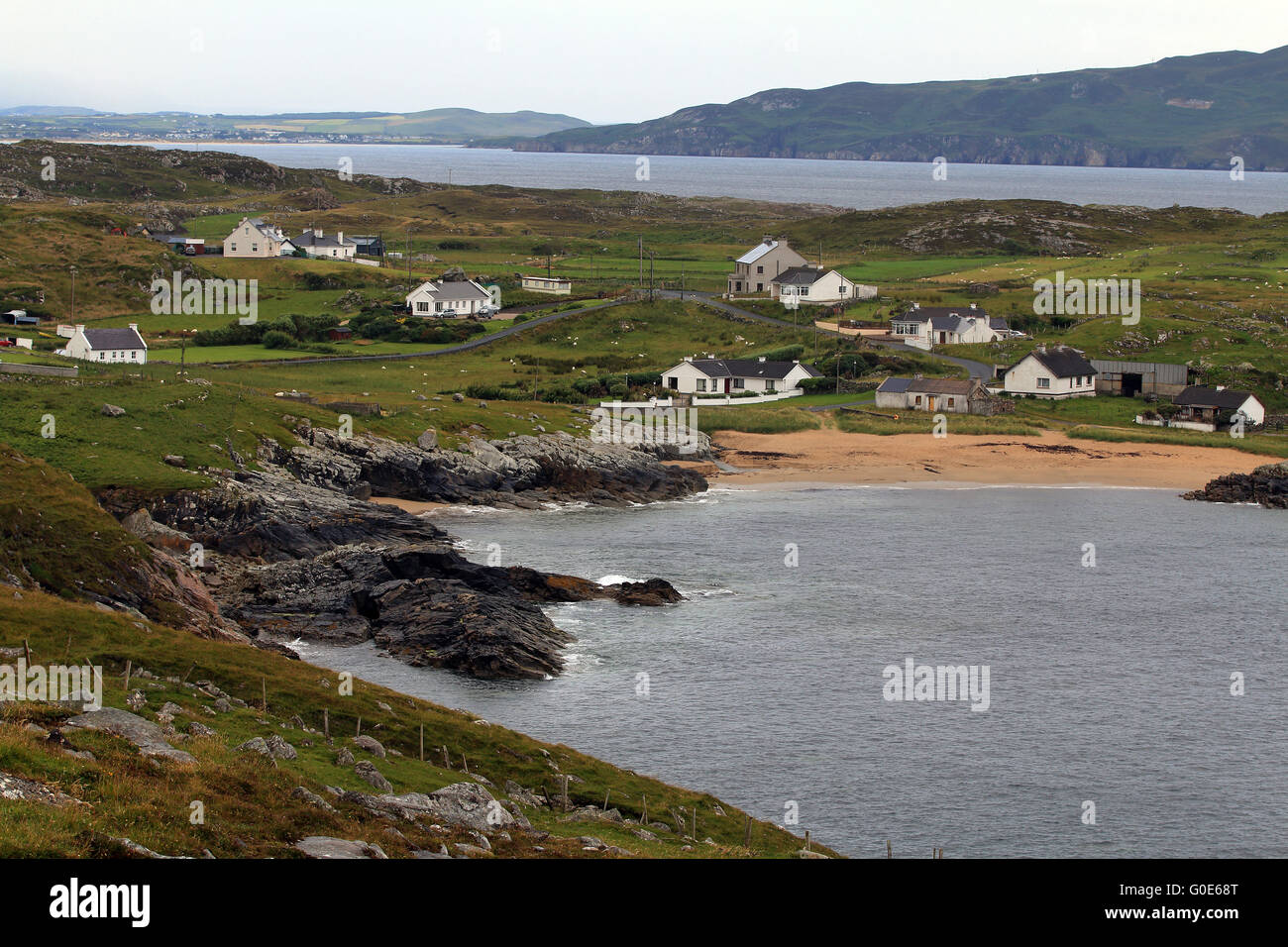 Villaggio Doagh, costa nord County Donegal, Irlanda Foto Stock