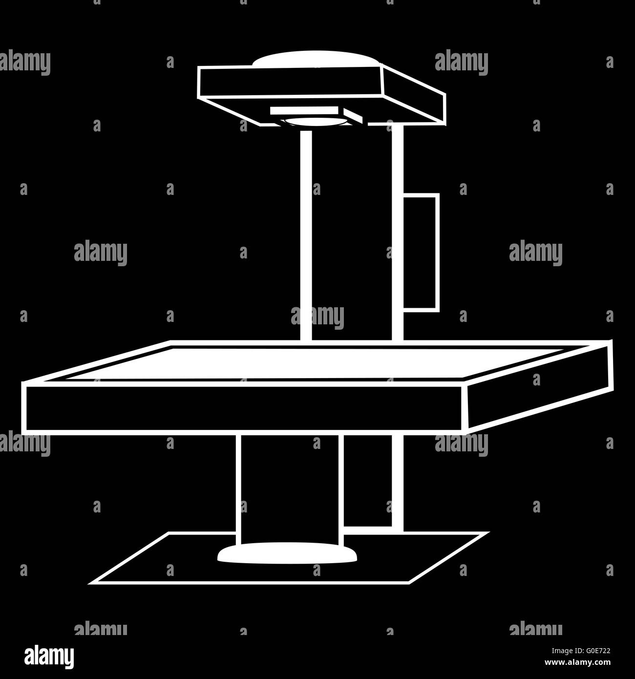 La tabella x-ray medical technology grafica silhouette Foto Stock