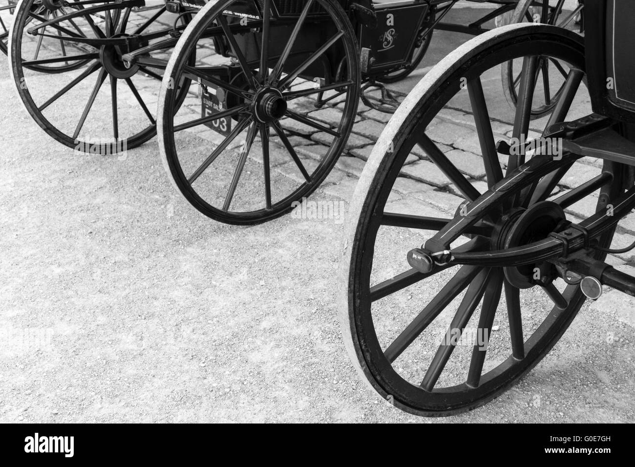 Le ruote del carrello in Salzburg Foto Stock