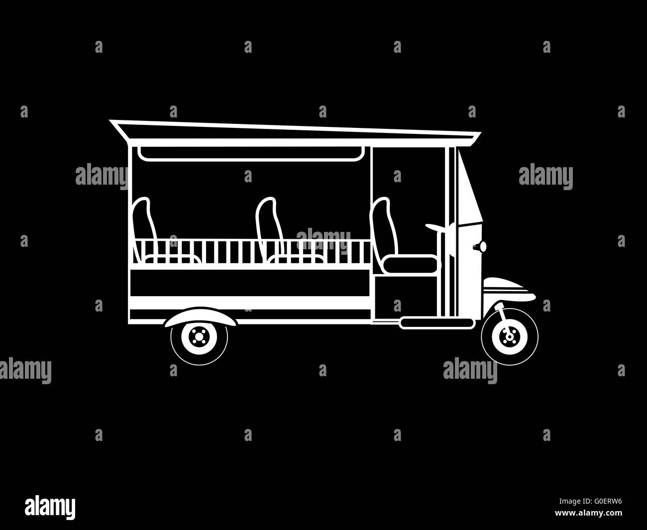 Passeggiate turistiche bianco nero safaris trasporti Foto Stock