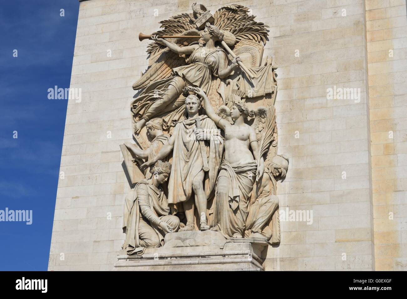 Intagliare sulla Arc de Triomphe Foto Stock