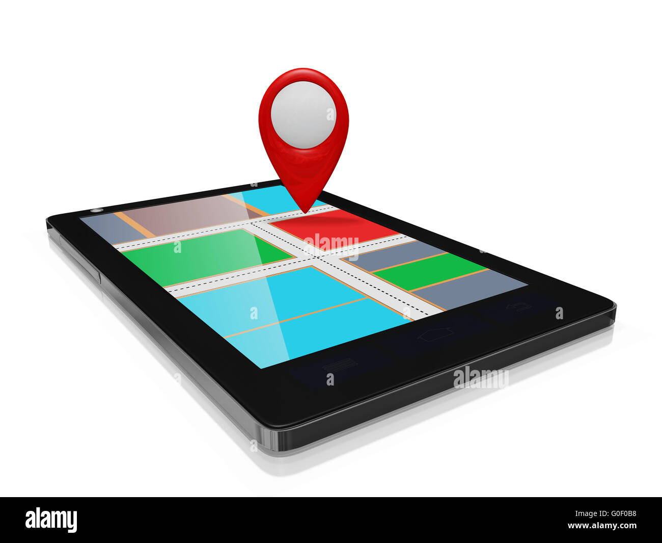 Mappa GPS marcatore su uno smart phone Mobile Foto Stock