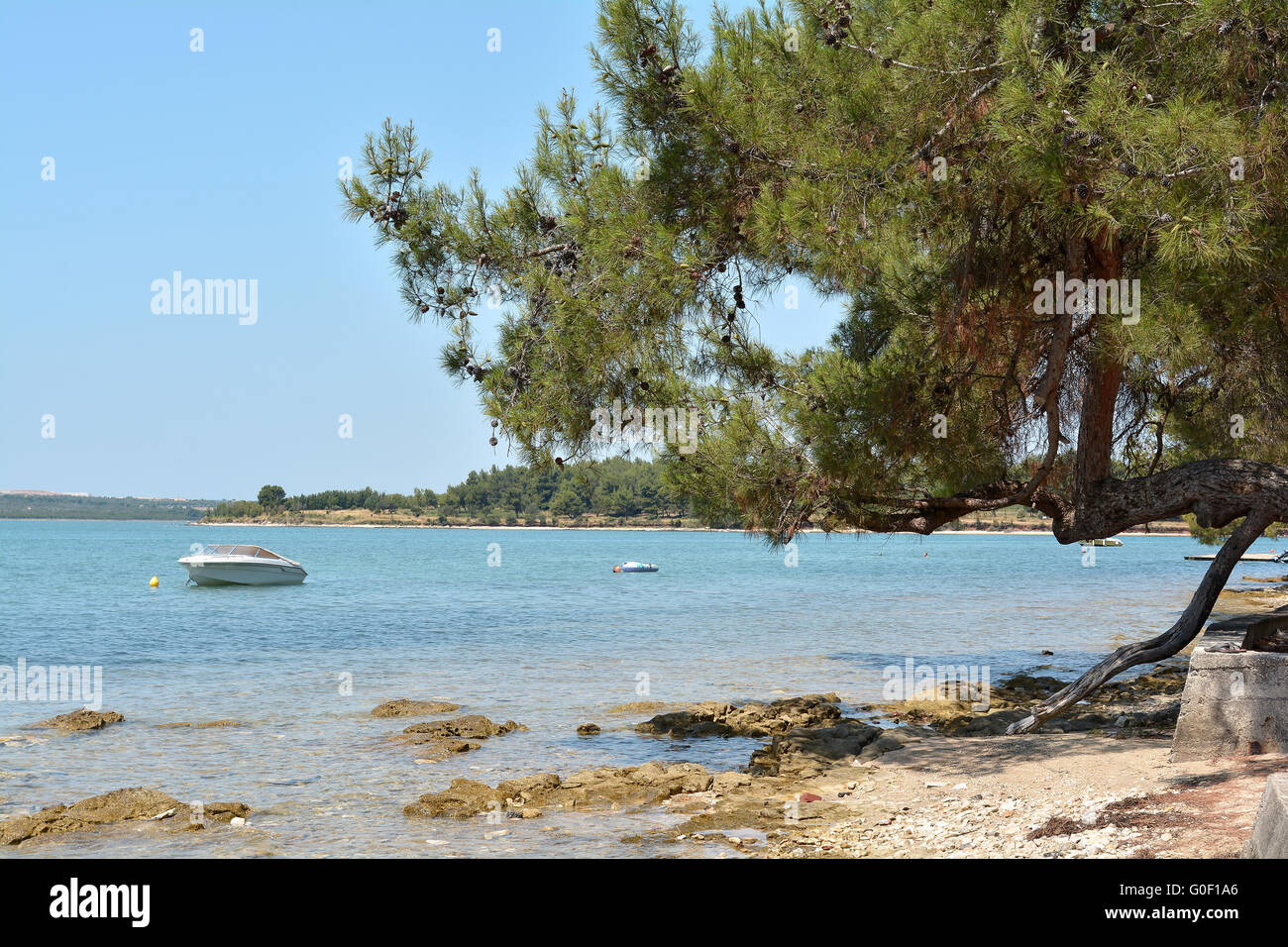 Spiaggia di Medulin in Croazia Foto Stock