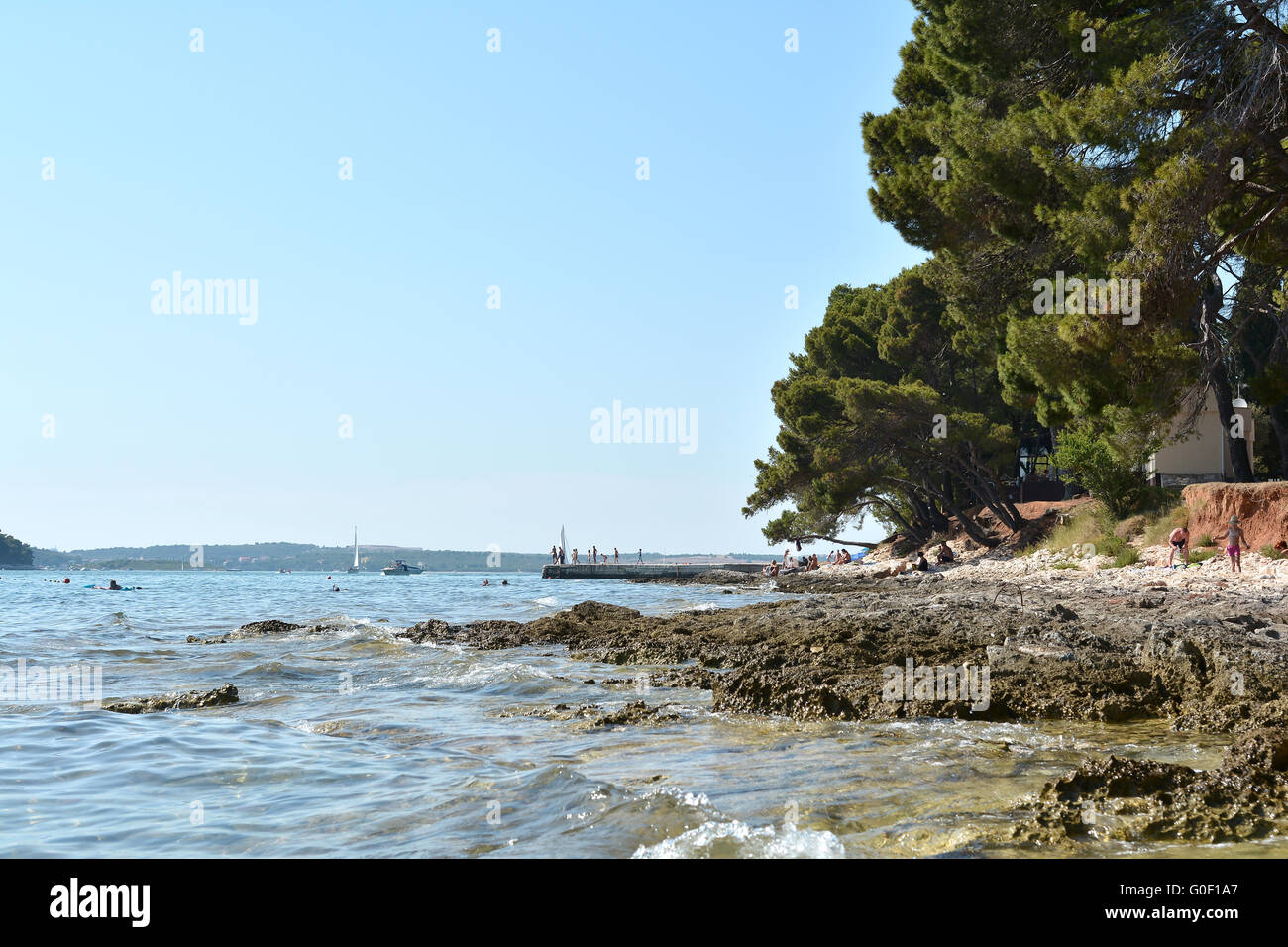 Spiaggia di Medulin in Croazia Foto Stock