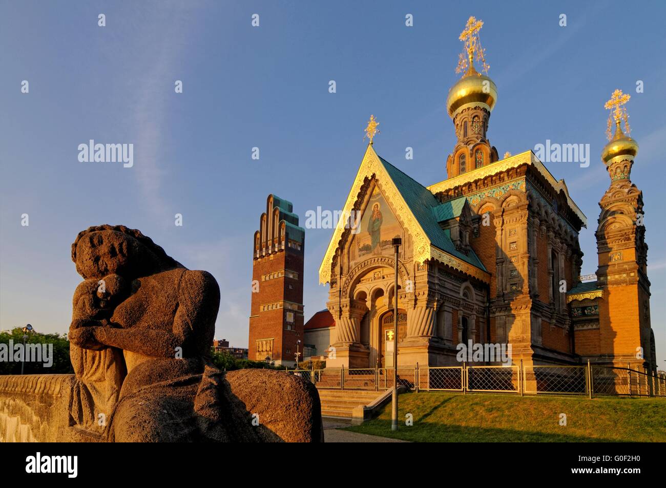 La cappella russa Darmstadt Foto Stock