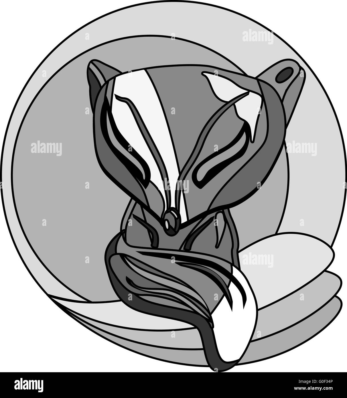 Monocromatico logo fox Foto Stock