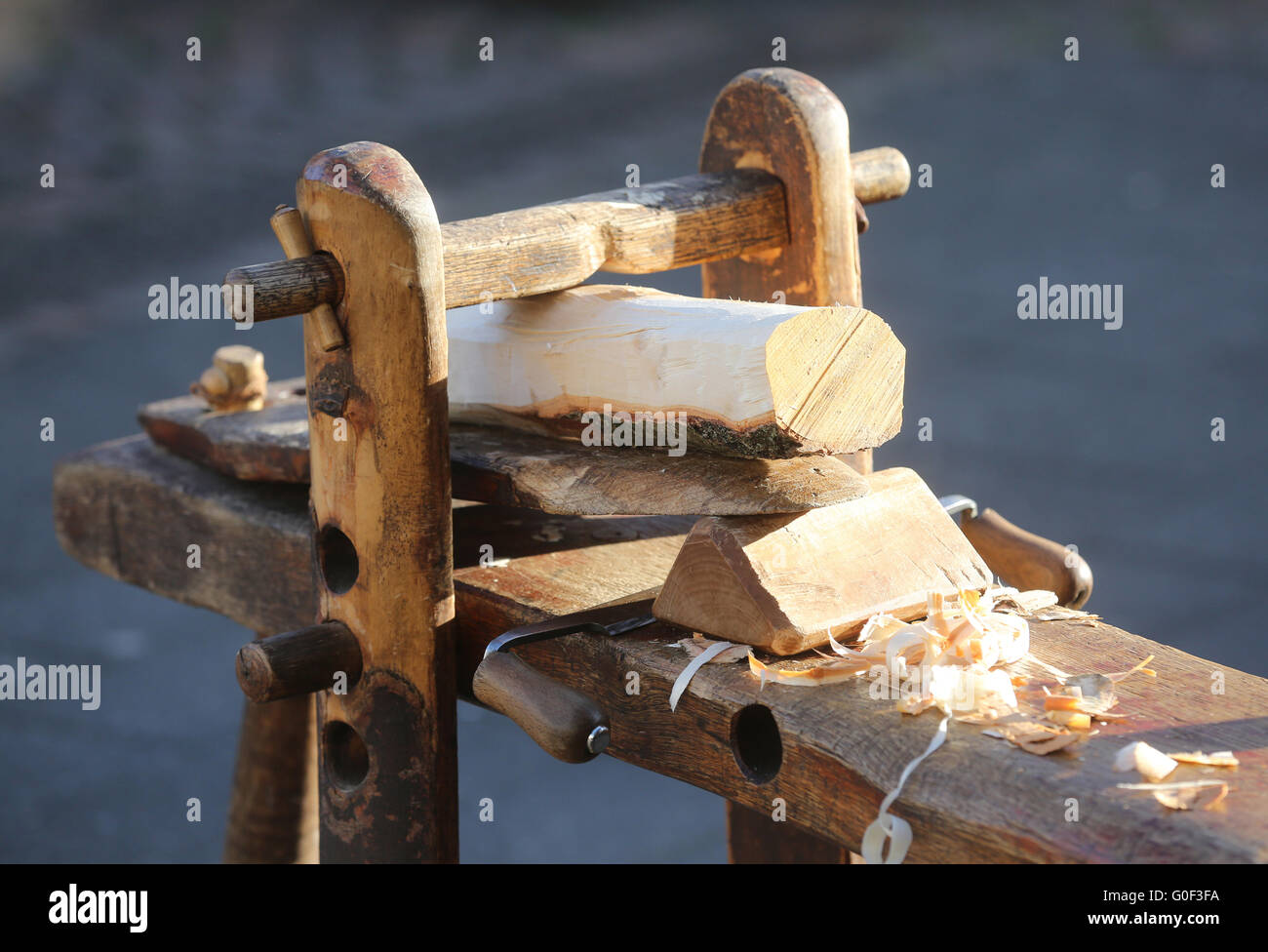 Il legno vecchio plananti Foto Stock