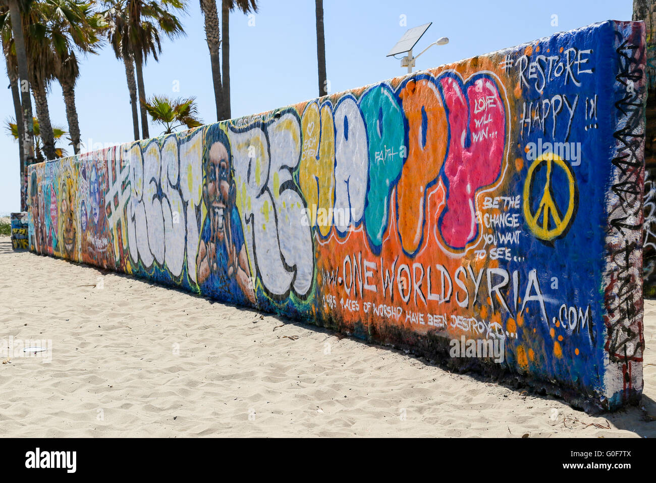 I graffiti sulla spiaggia Foto Stock