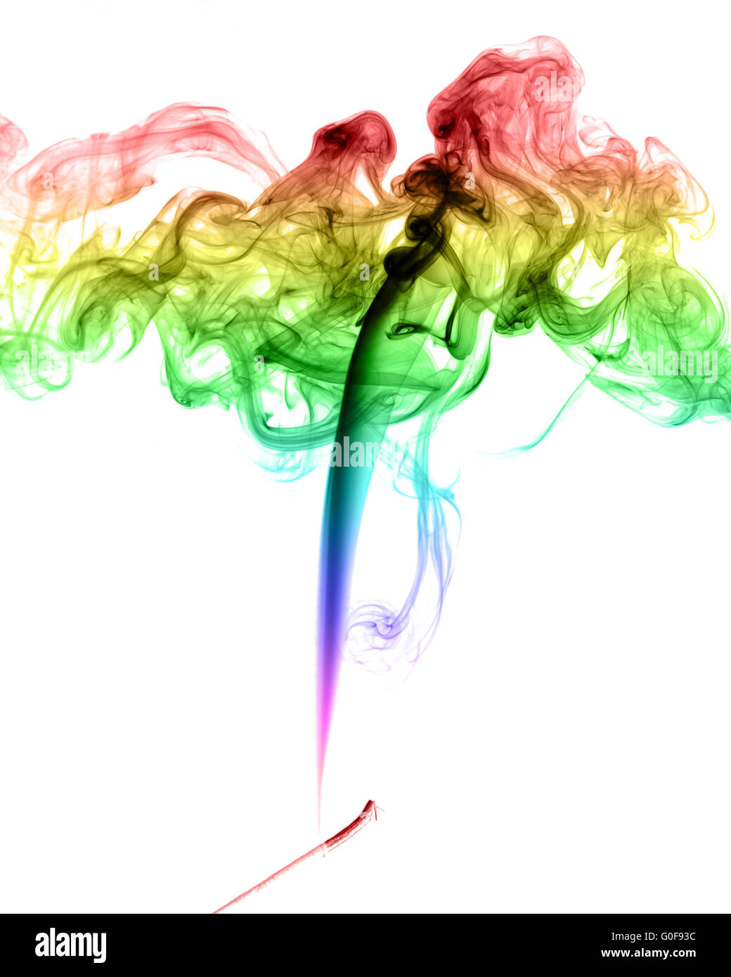 Abstract fumo multicolore su uno sfondo luminoso Foto Stock