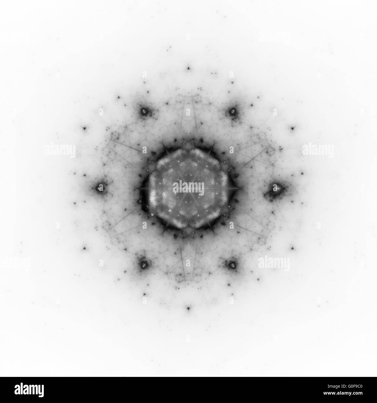 Il simbolo del fiocco di neve in bianco e nero Foto Stock