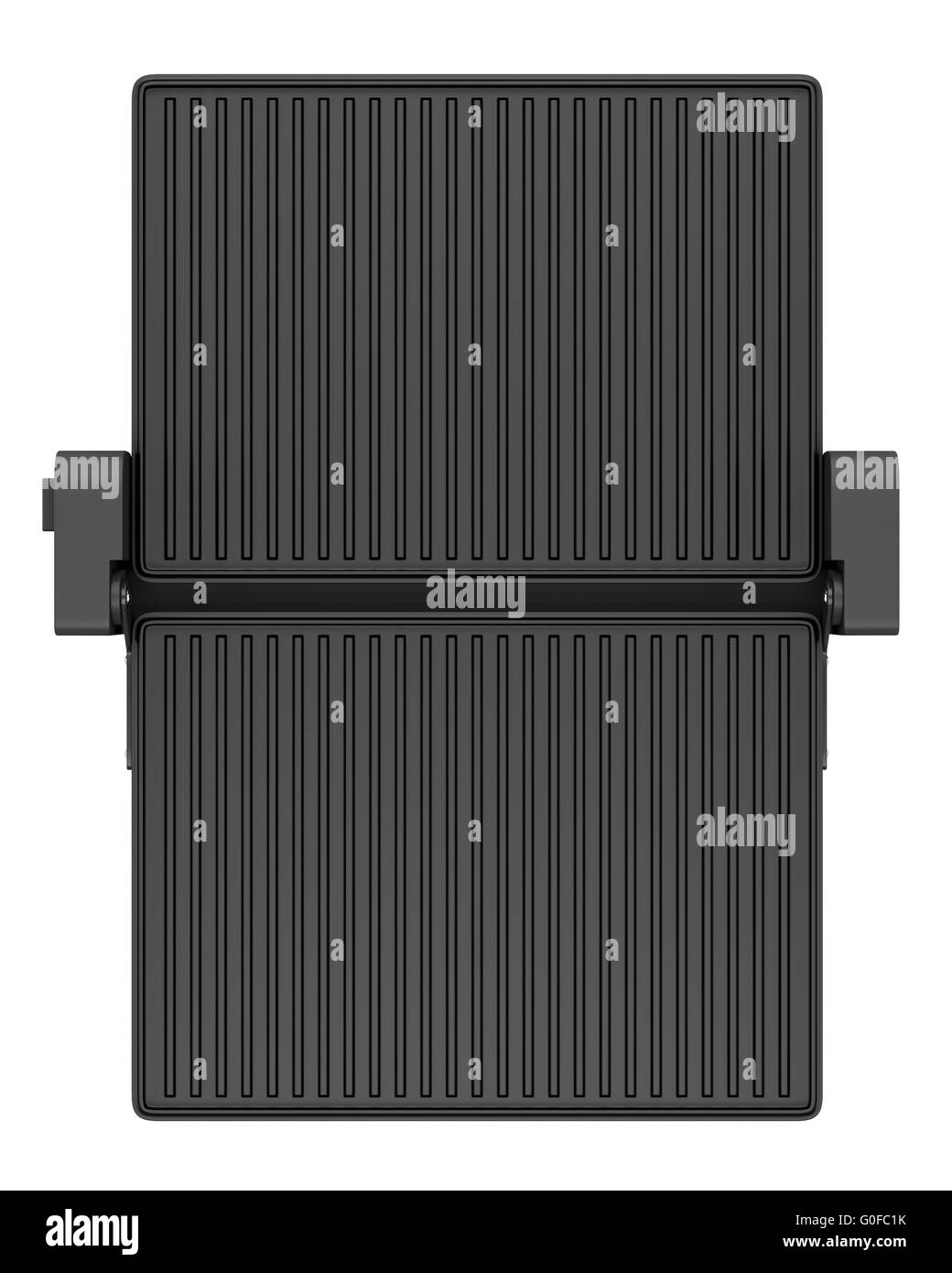 Vista superiore della griglia elettrica isolata su sfondo bianco Foto Stock