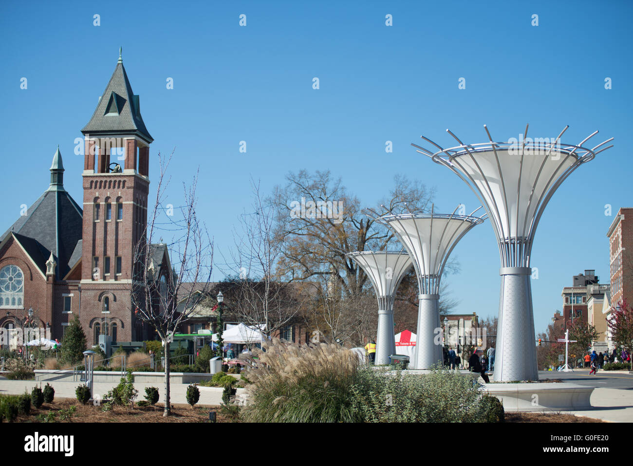 Rock Hill South Carolina downtown durante la stagione di natale Foto Stock