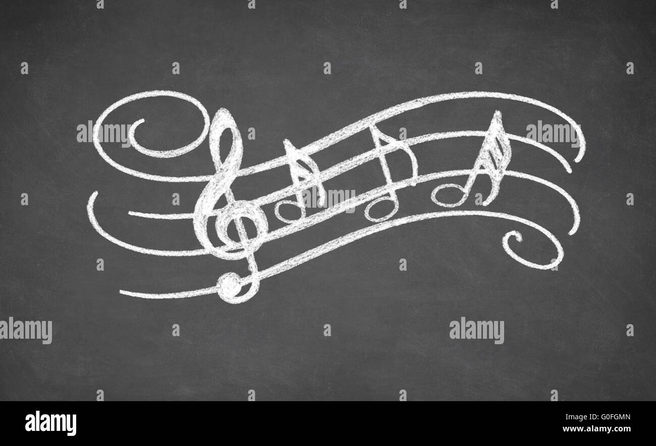 Musical scheda nero Foto Stock